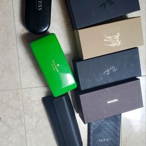 Designer glasses cases and designer boxes.